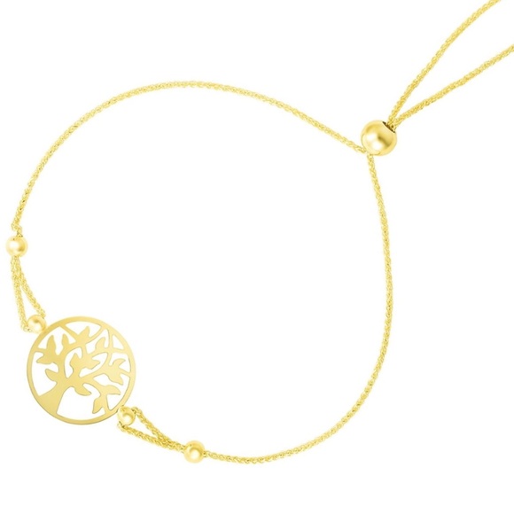 Brilliance Fine Jewelry Jewelry - Brilliance Women’s Tree of Life Bolo Bracelet 10k Yellow Gold 9.25 Inch New